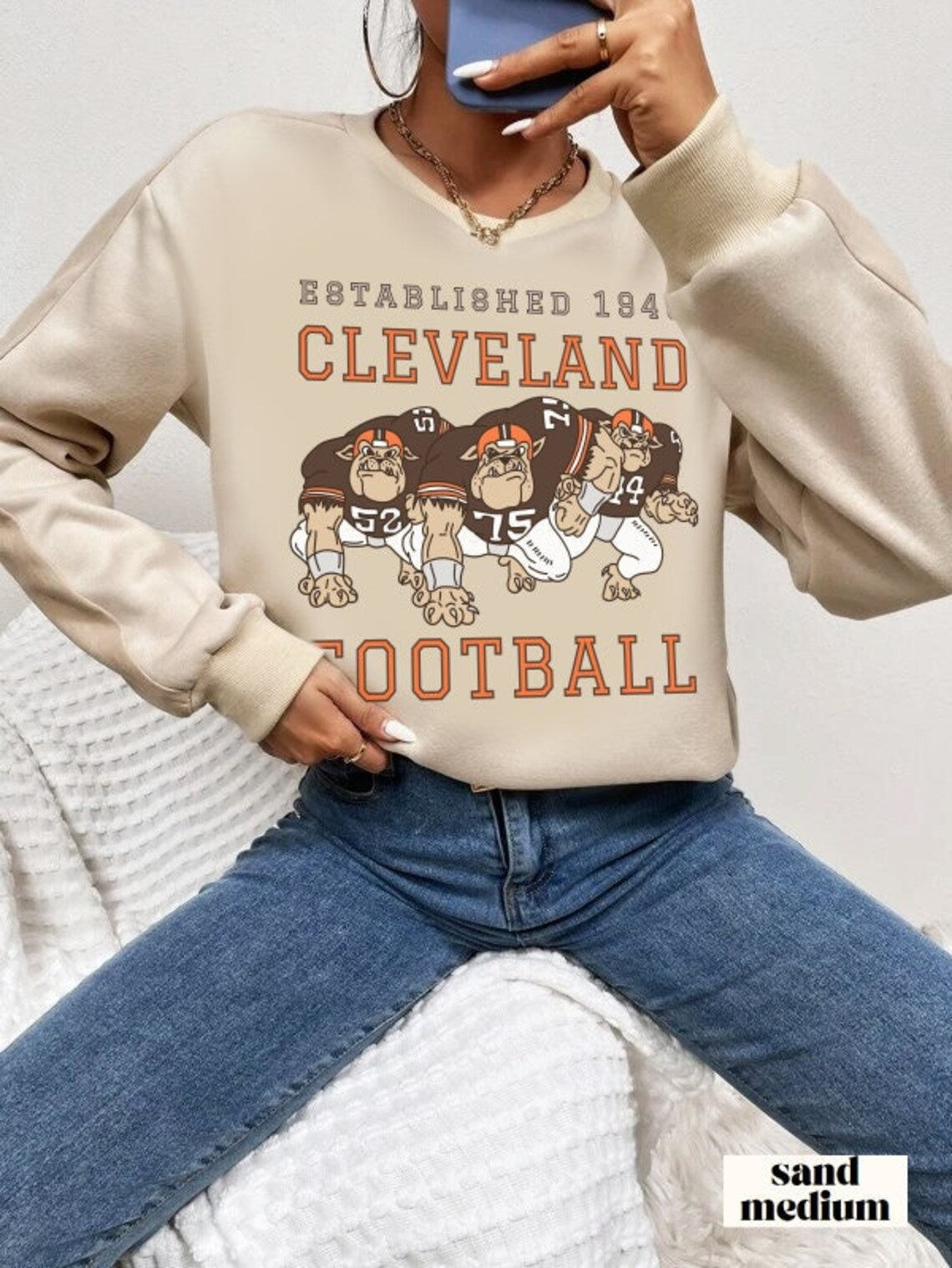 The Dallas Family  Vintage Cleveland Browns Crewneck - Retro Style  Football Apparel - Men's & Women's Sweatshirt – The Dallas Family Apparel  Company