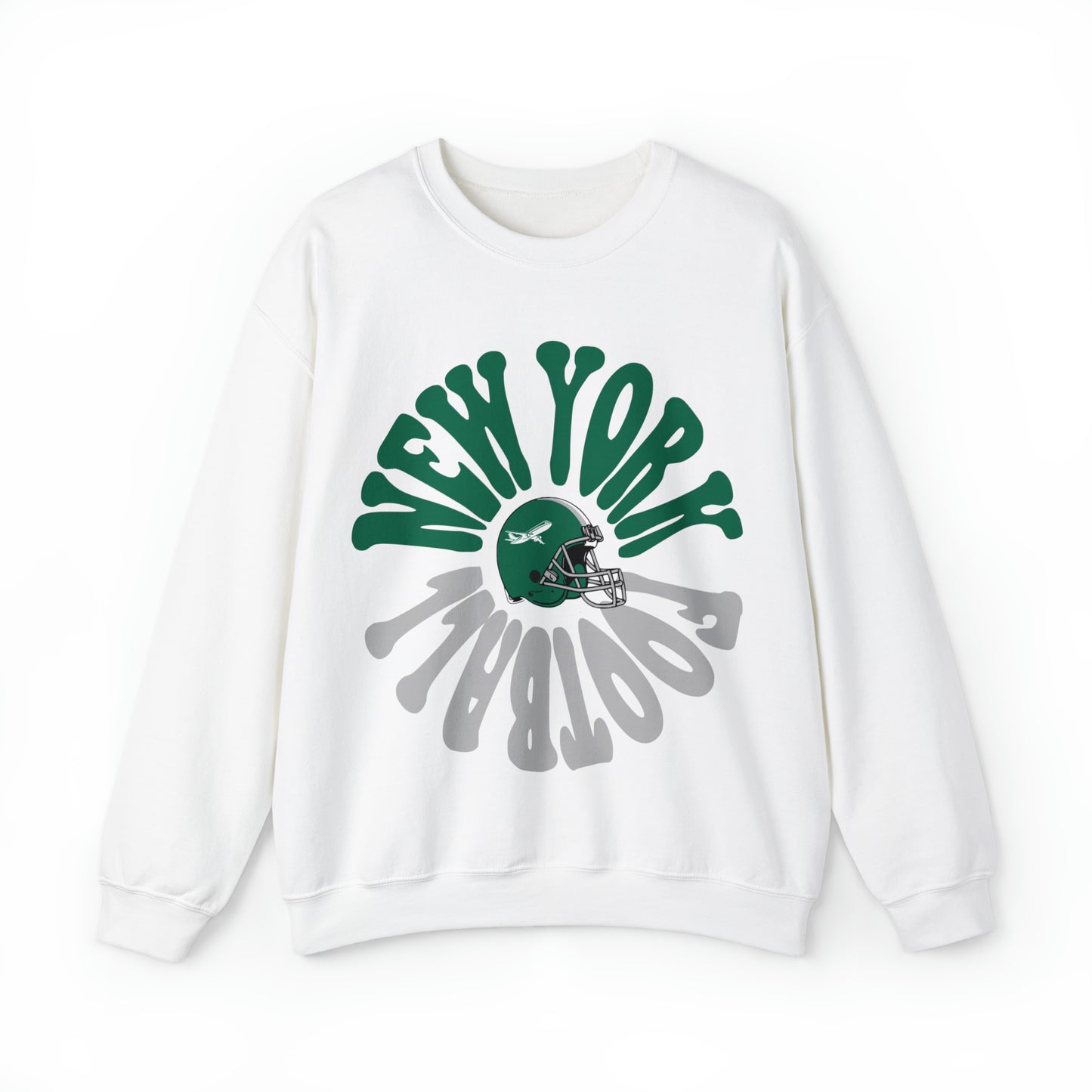 Hippy Retro New York Jets Football Sweatshirt - Vintage Style Football Crewneck - Men's & Women's Football Apparel