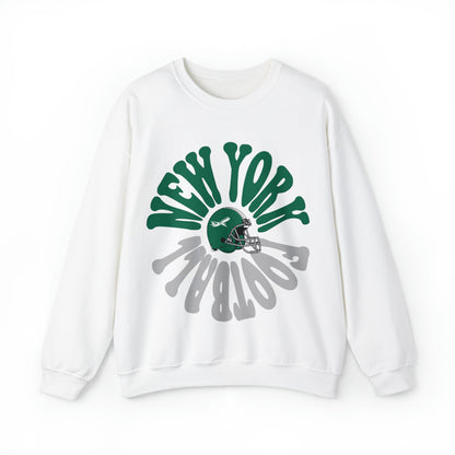 Hippy Retro New York Jets Football Sweatshirt - Vintage Style Football Crewneck - Men's & Women's Football Apparel