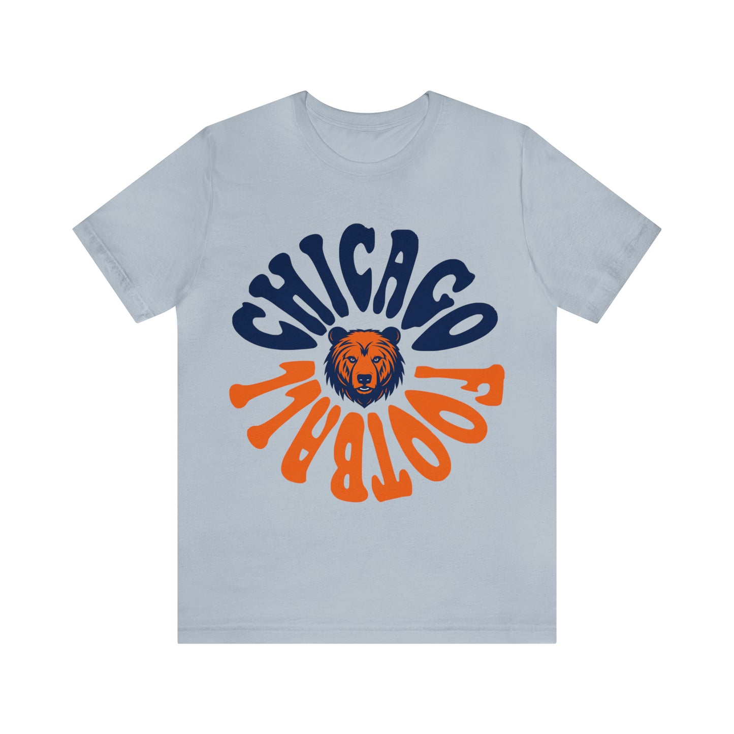 Chicago Bears Football Short Sleeve T-Shirt - Hippy Retro Men's & Women's Oversized Tee - Design 2