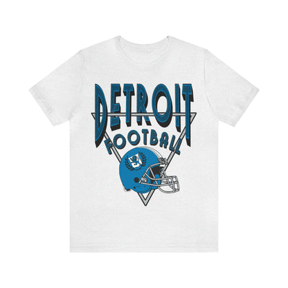 Vintage Style Detroit Football Short Sleeve T-Shirt - Men's & Women's Retro Oversized Tee  - Design 1