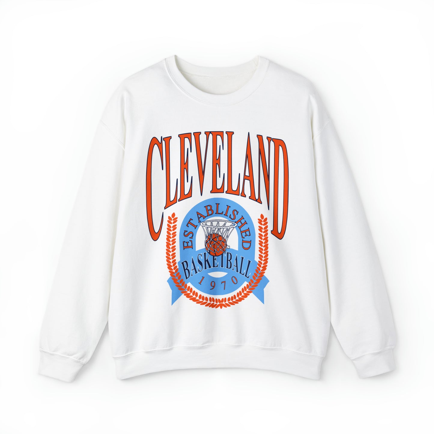 Vintage Cleveland Cavaliers Crewneck Sweatshirt - Blue and Orange -  Cavs Unisex Basketball Sweatshirt