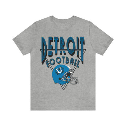 Vintage Style Detroit Football Short Sleeve T-Shirt - Men's & Women's Retro Oversized Tee  - Design 1