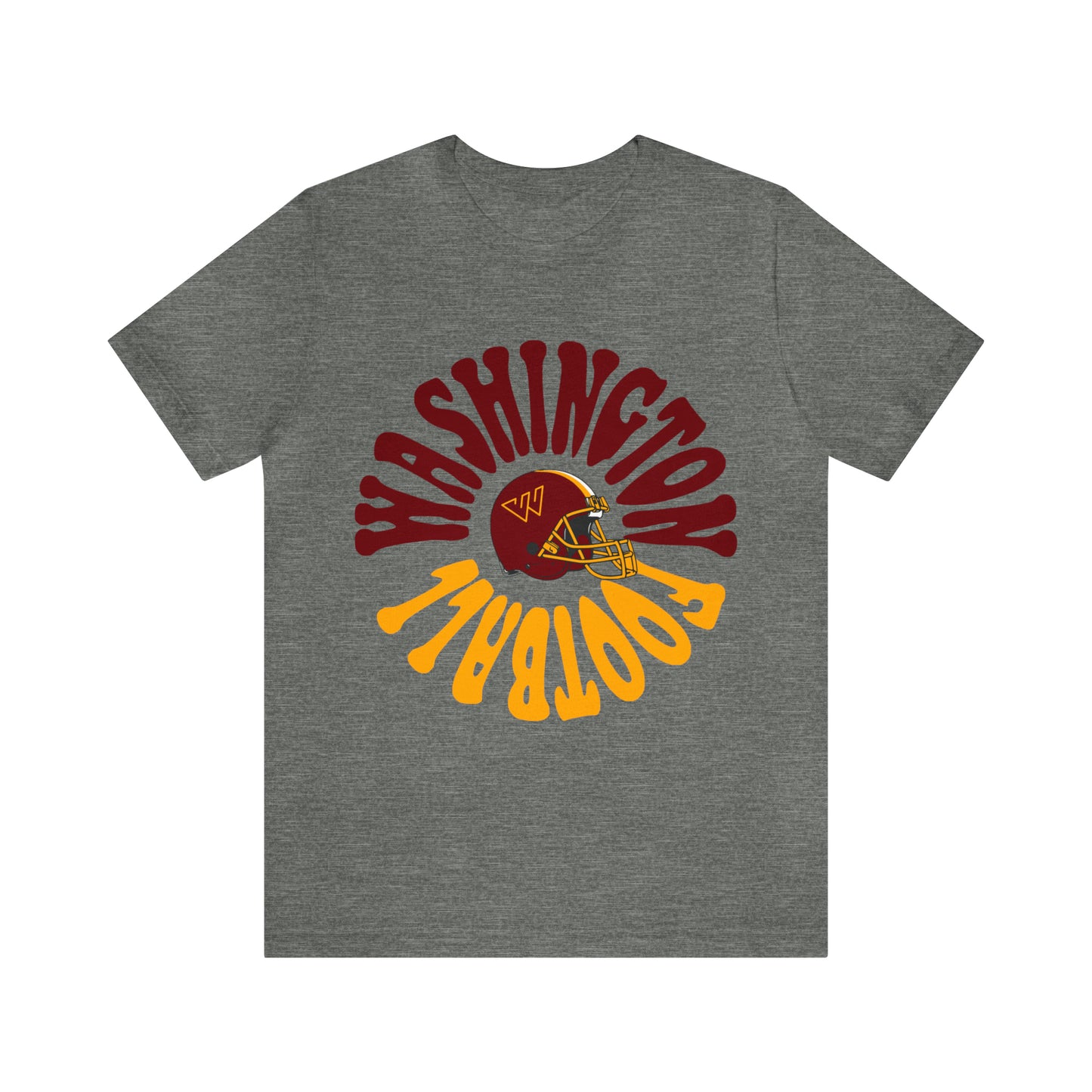 Hippy Style Washington Commanders Short Sleeve T-Shirt - Vintage Football Tee - Retro Redskins 70's, 80's, 90's - Design 2