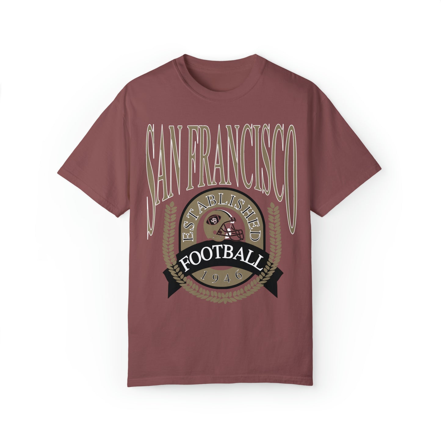 Comfort Colors Throwback San Francisco 49ERS NFL Football Tee - Short Sleeve T-Shirt Unisex Men's Women's Oversized Apparel - Design 1