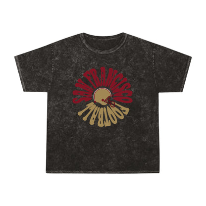 Rock N' Roll San Francisco 49ERS Hippy Style Tie Dye Short Sleeve T-Shirt - Men's & Women's Unisex Mineral Wash T-Shirt - Design 2