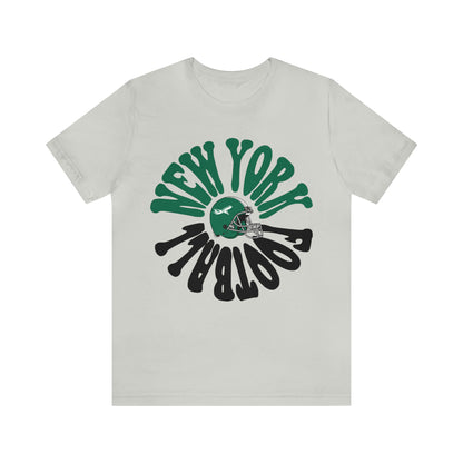 Hippy Retro New York Jets Football Tee - Retro Football T-Shirt Apparel - Men's & Women's Unisex Sizing