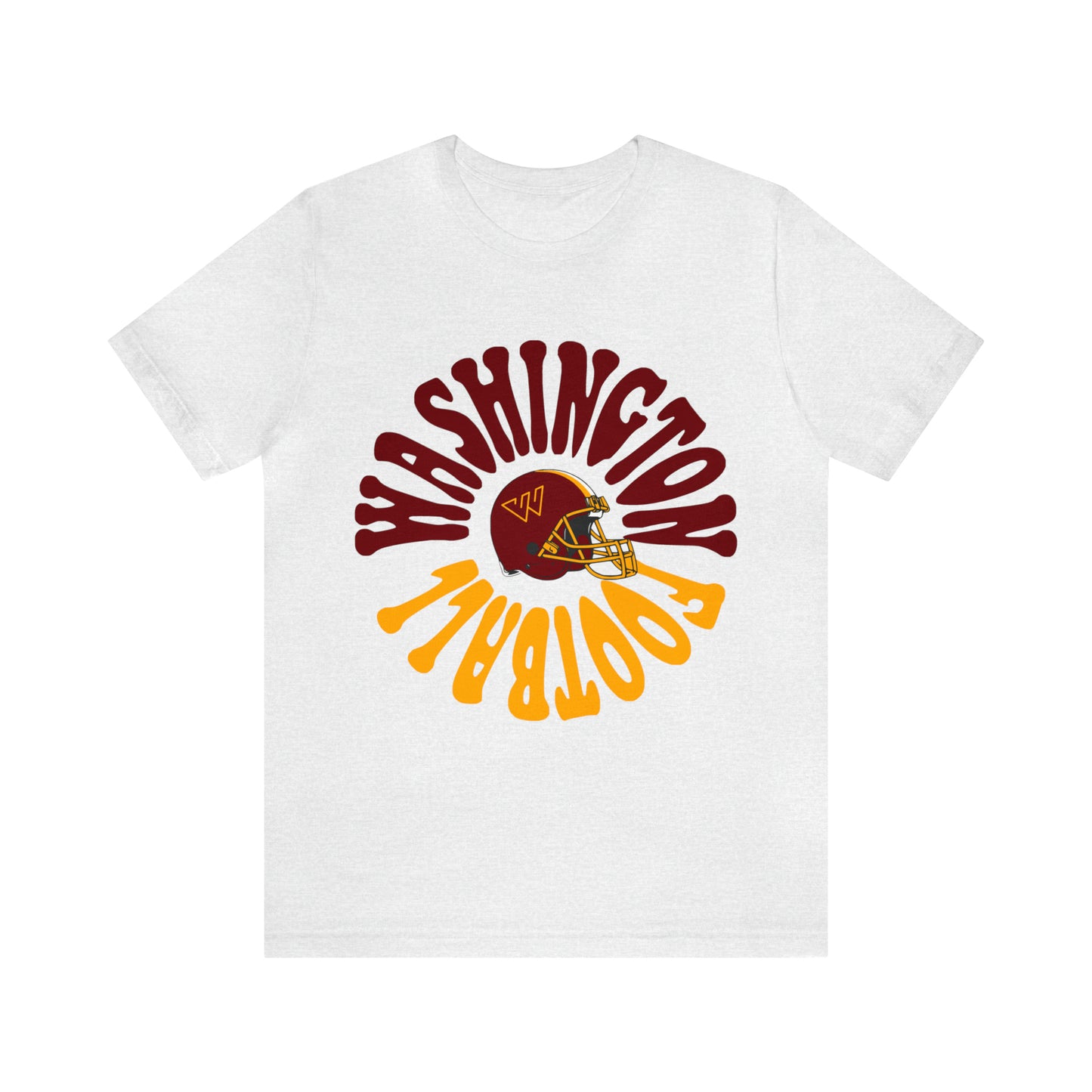 Hippy Style Washington Commanders Short Sleeve T-Shirt - Vintage Football Tee - Retro Redskins 70's, 80's, 90's - Design 2