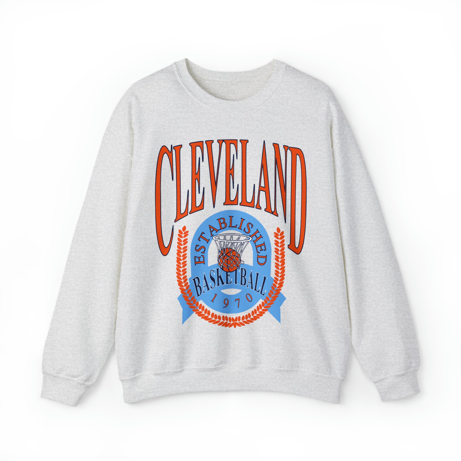 Vintage Cleveland Cavaliers Crewneck Sweatshirt - Blue and Orange -  Cavs Unisex Basketball Sweatshirt