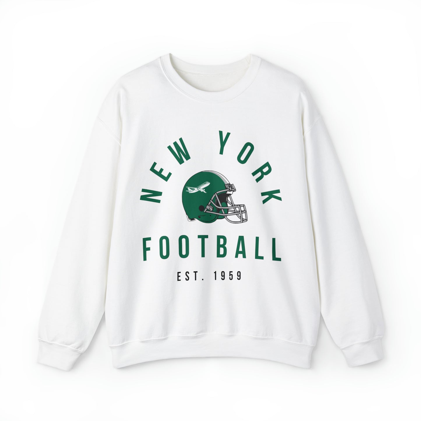 Black Vintage New York Jets Football Sweatshirt - Vintage Style Football Crewneck - Men's & Women's Football Apparel