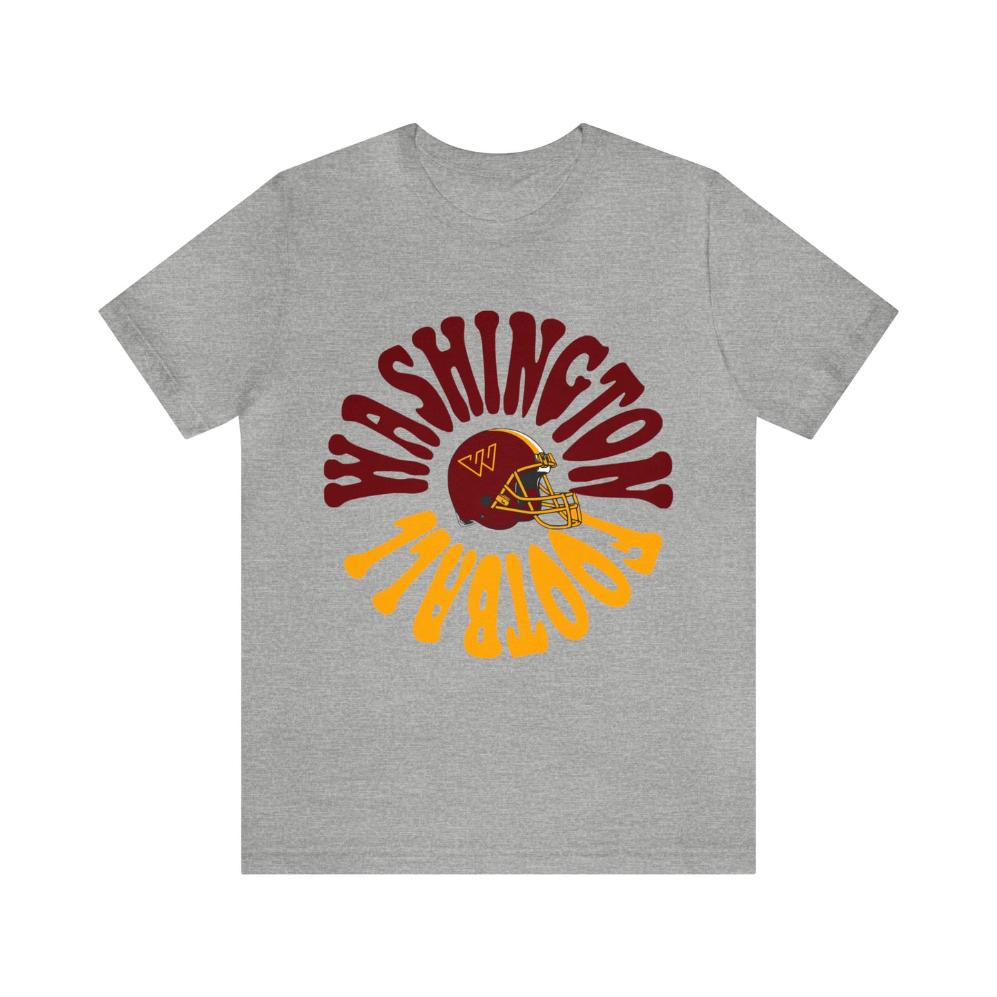 Hippy Style Washington Commanders Short Sleeve T-Shirt - Vintage Football Tee - Retro Redskins 70's, 80's, 90's - Design 2