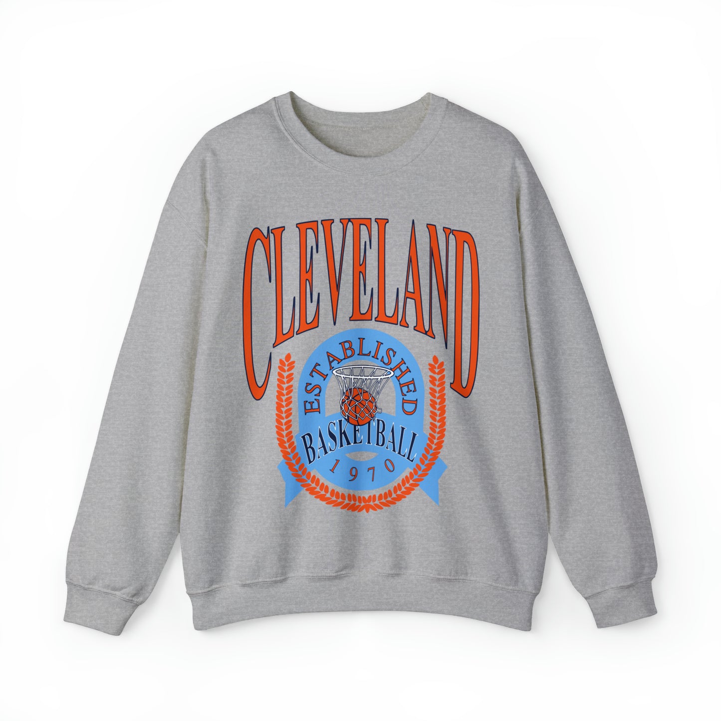 Vintage Cleveland Cavaliers Crewneck Sweatshirt - Blue and Orange -  Cavs Unisex Basketball Sweatshirt