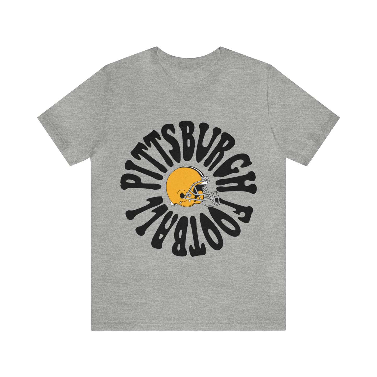 Hippy Pittsburgh Steelers Short Sleeve Tee - Vintage Football Logo Apparel T-Shirt - Retro Steel City Pennsylvania