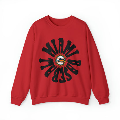 Retro Miami Baseball Throwback Sweatshirt - Vintage Baseball Unisex Crewneck