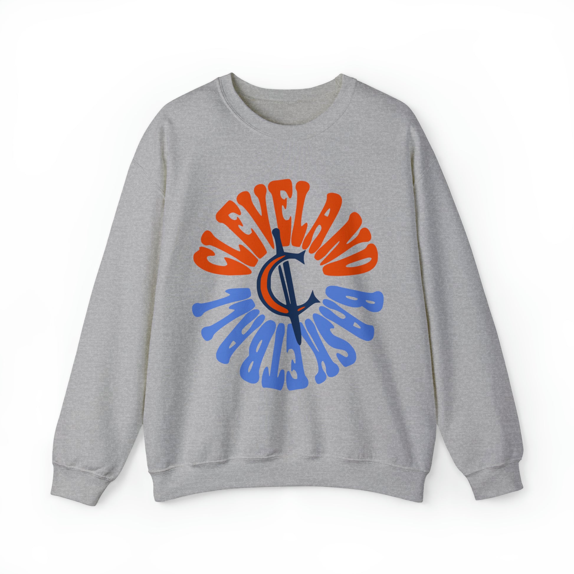 Throwback Cleveland Cavaliers Sweatshirt - Blue and Orange Vintage Style Basketball Crewneck