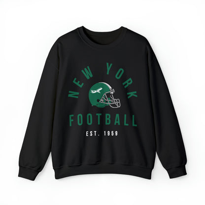 Black Vintage New York Jets Football Sweatshirt - Vintage Style Football Crewneck - Men's & Women's Football Apparel