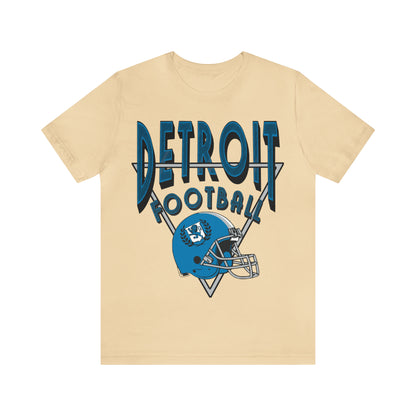 Vintage Style Detroit Football Short Sleeve T-Shirt - Men's & Women's Retro Oversized Tee  - Design 1