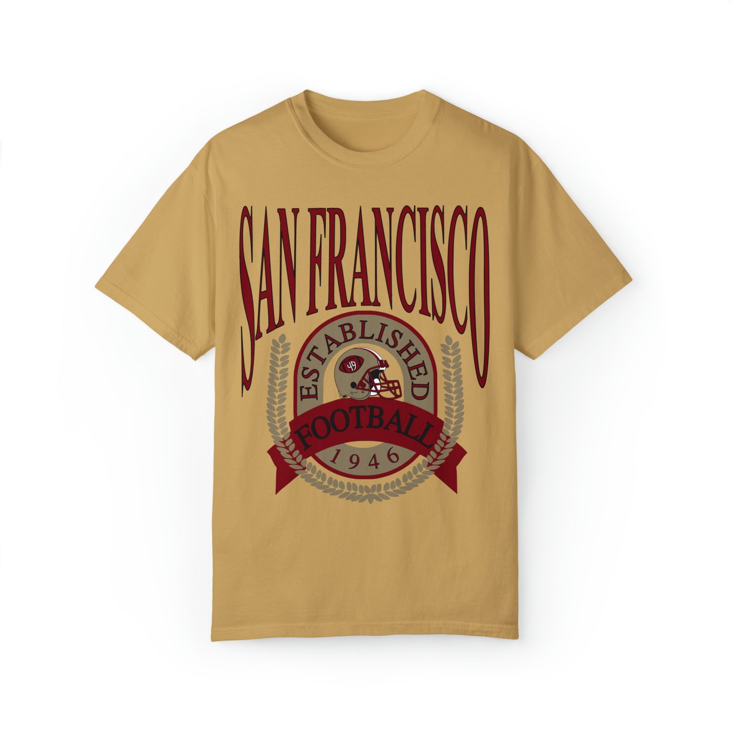 Comfort Colors Throwback San Francisco 49ERS NFL Football Tee - Short Sleeve T-Shirt Unisex Men's Women's Oversized Apparel - Design 1