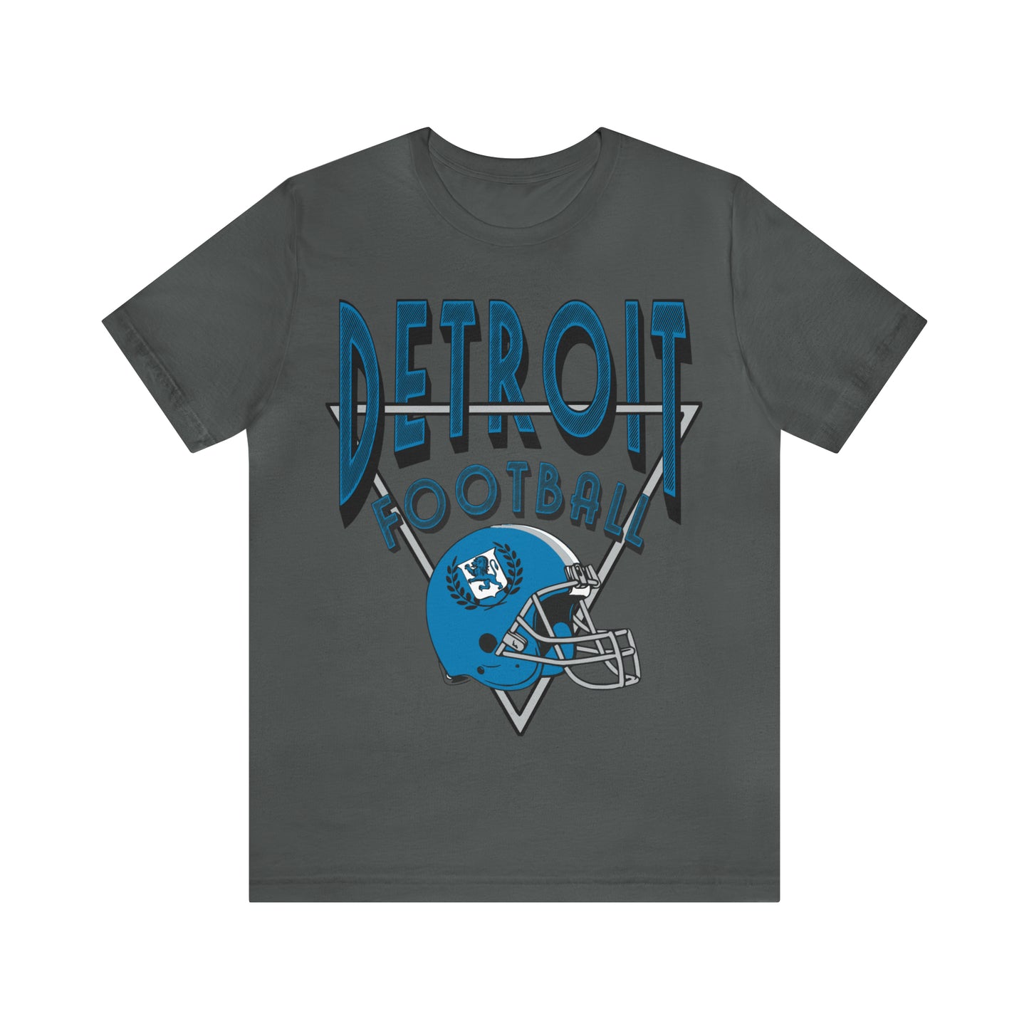 Vintage Style Detroit Football Short Sleeve T-Shirt - Men's & Women's Retro Oversized Tee  - Design 1