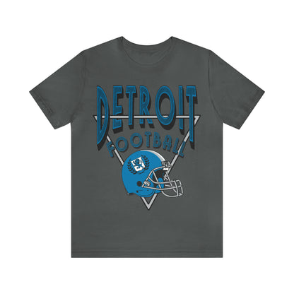 Vintage Style Detroit Football Short Sleeve T-Shirt - Men's & Women's Retro Oversized Tee  - Design 1