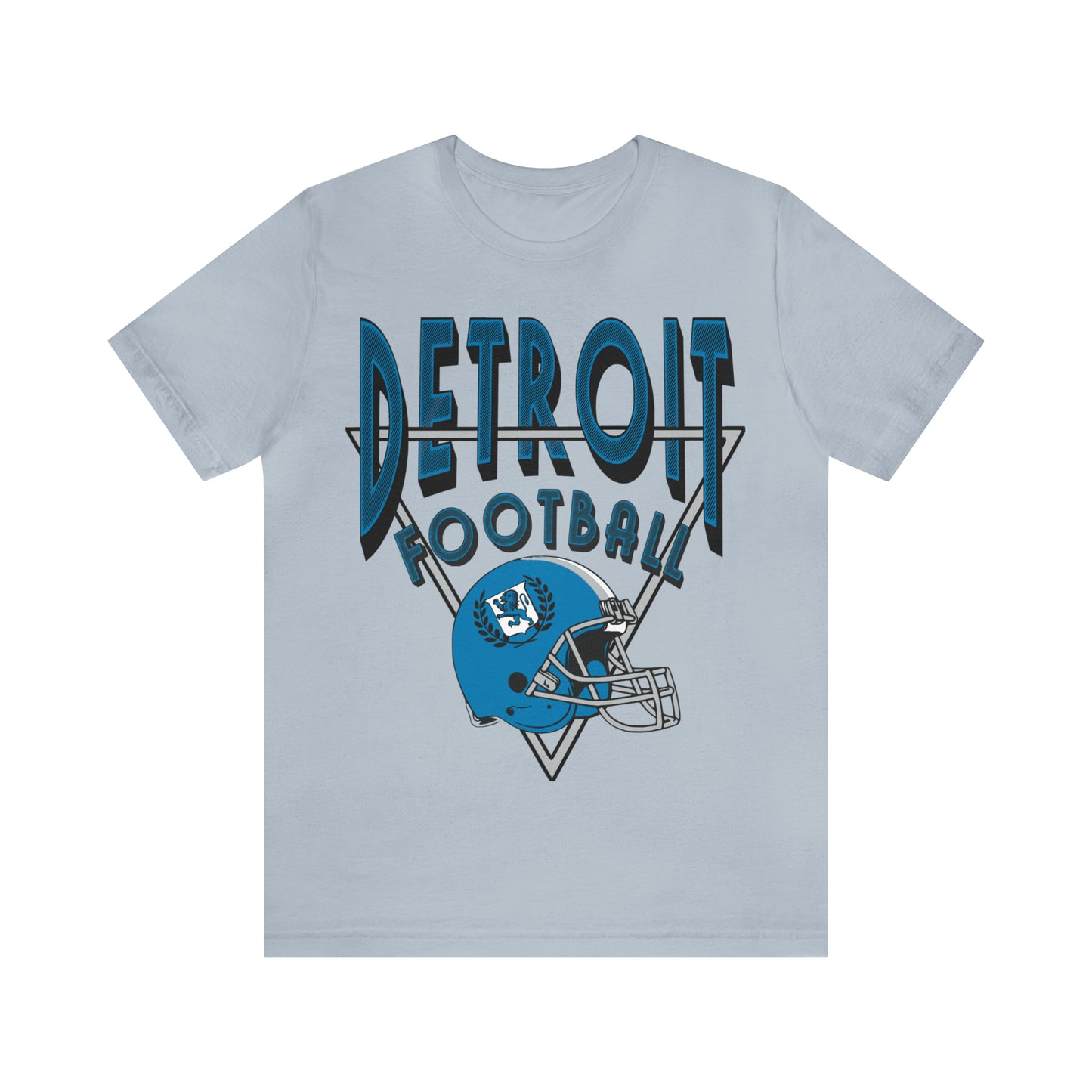 Vintage Style Detroit Football Short Sleeve T-Shirt - Men's & Women's Retro Oversized Tee  - Design 1