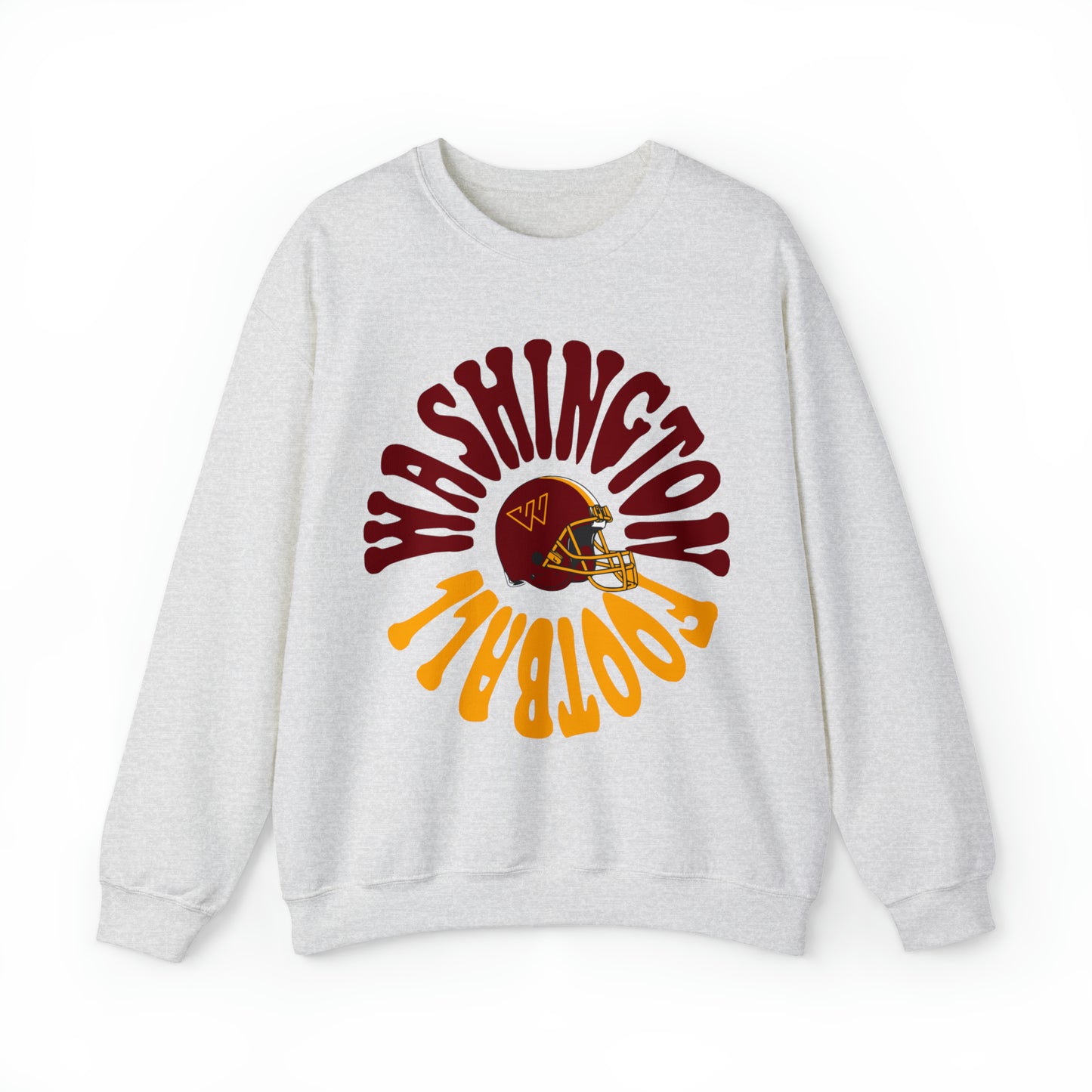 Hippy Style Washington Commanders Football Crewneck - Vintage Football Sweatshirt - Retro Redskins 70's, 80's, 90's - Design 2