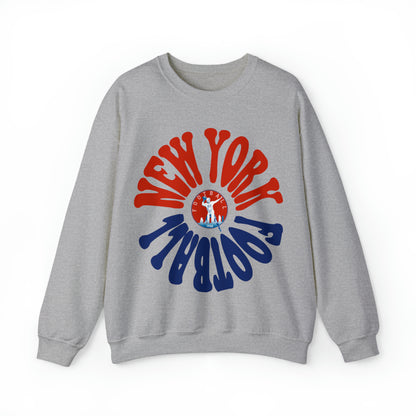 Navy Retro New York Giants Football Sweatshirt - Hippy Style Football Crewneck - Men's & Women's Football Apparel