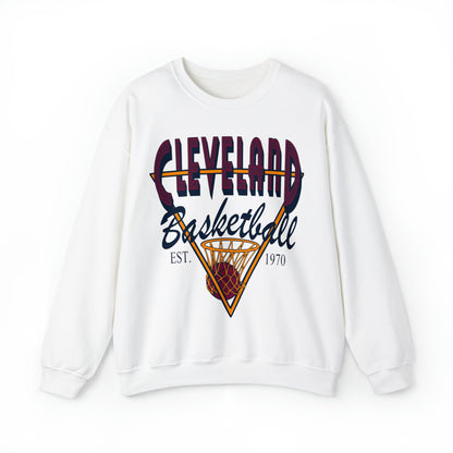 Vintage Cleveland Cavaliers Crewneck Sweatshirt - Cavs Retro Wine and Gold Basketball Hoodie