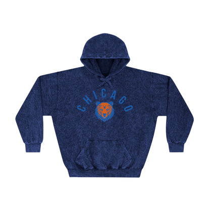 Navy Mineral Wash Hoodie Chicago Bears Sweatshirt - Vintage Football Apparel - Design 4