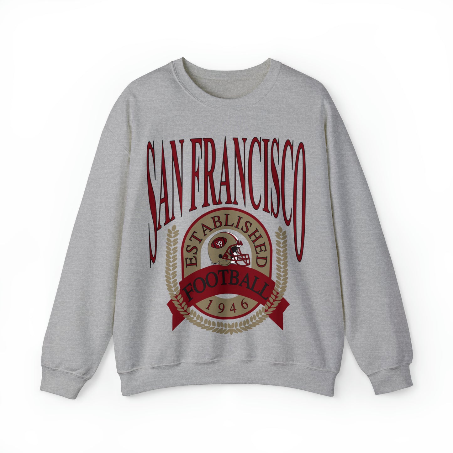 Vintage San Francisco 49ERS Football Crewneck Sweatshirt - Men's & Women's Unisex Retro Long Sleeve Oversized Hoodie - Design 1