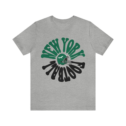 Hippy Retro New York Jets Football Tee - Retro Football T-Shirt Apparel - Men's & Women's Unisex Sizing