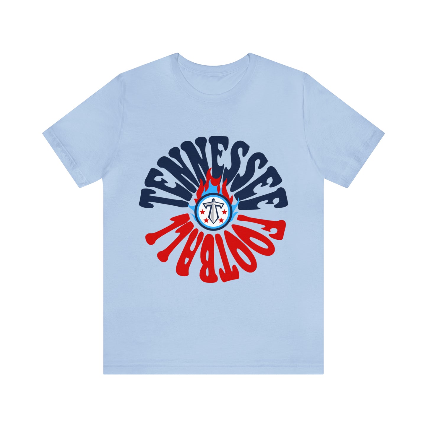 Hippy Retro Tennessee Titans Tee - Vintage Style Football Short Sleeve T-Shirt- Men's & Women's Football Apparel - Design 2