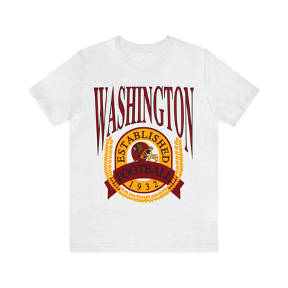 90's Washington Redskins Short Sleeve T-Shirt - Vintage Football Tee - Retro Commanders 70's, 80's, 90's - Design 1