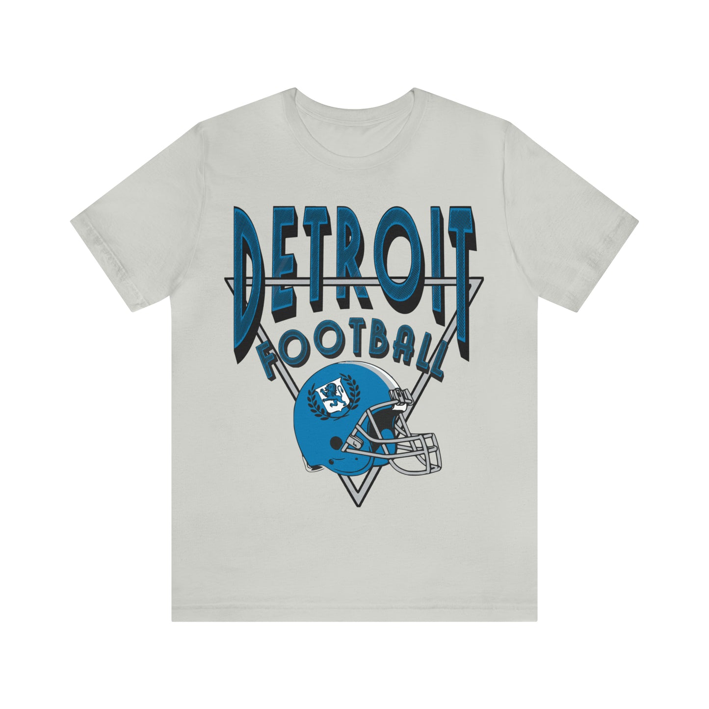 Vintage Style Detroit Football Short Sleeve T-Shirt - Men's & Women's Retro Oversized Tee  - Design 1