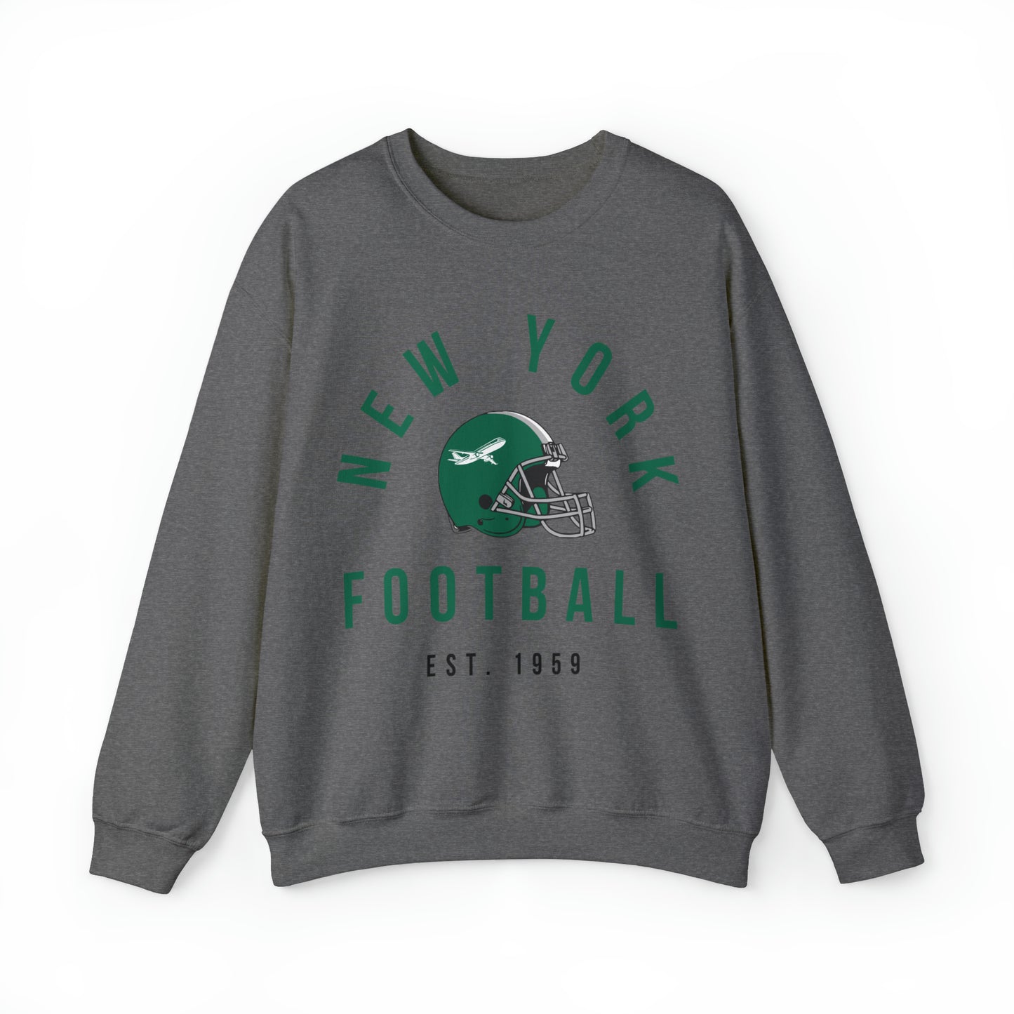 Black Vintage New York Jets Football Sweatshirt - Vintage Style Football Crewneck - Men's & Women's Football Apparel