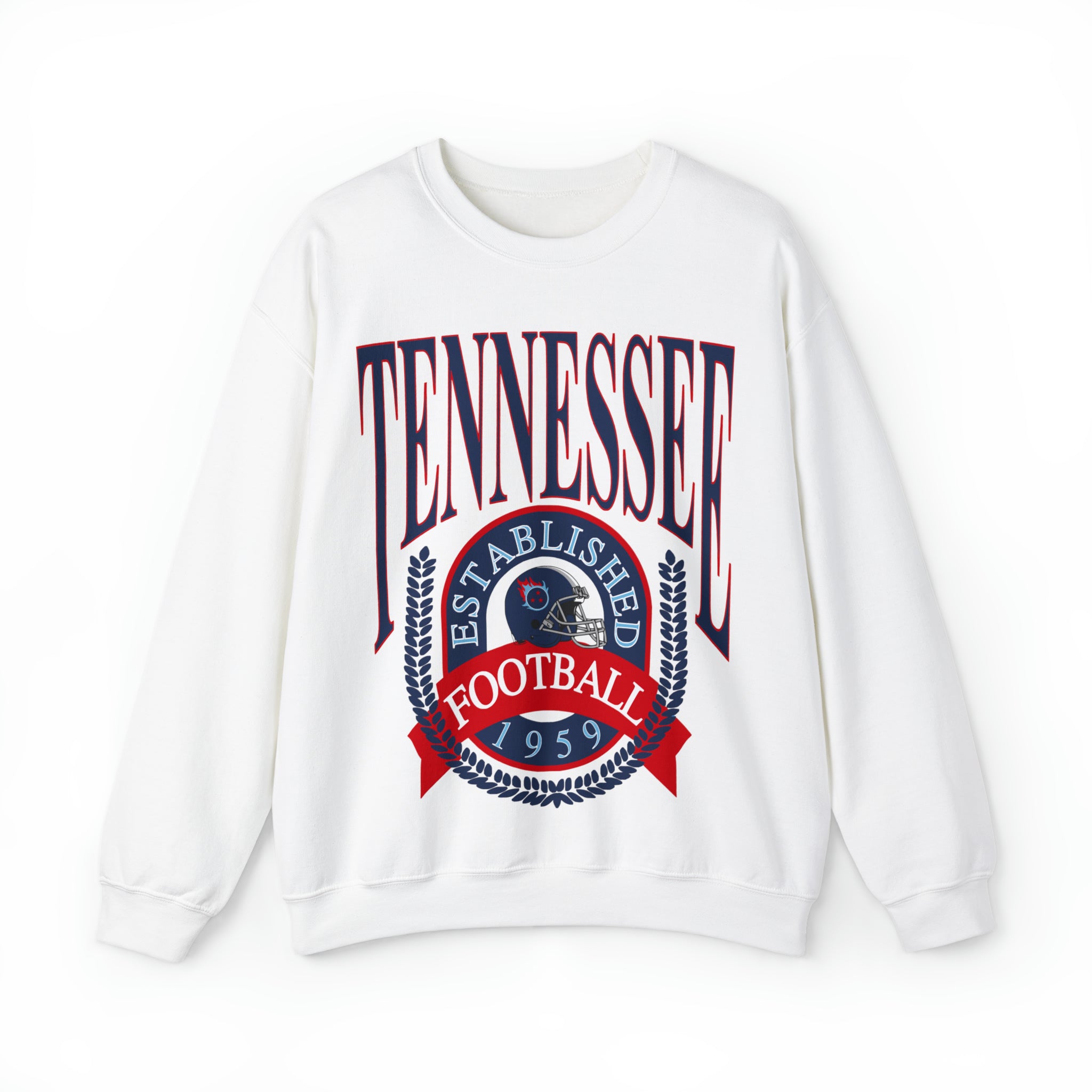 Throwback Tennessee Titans Crewneck Sweatshirt Vintage Men s Women s Oversized Unisex Football Apparel Design 1