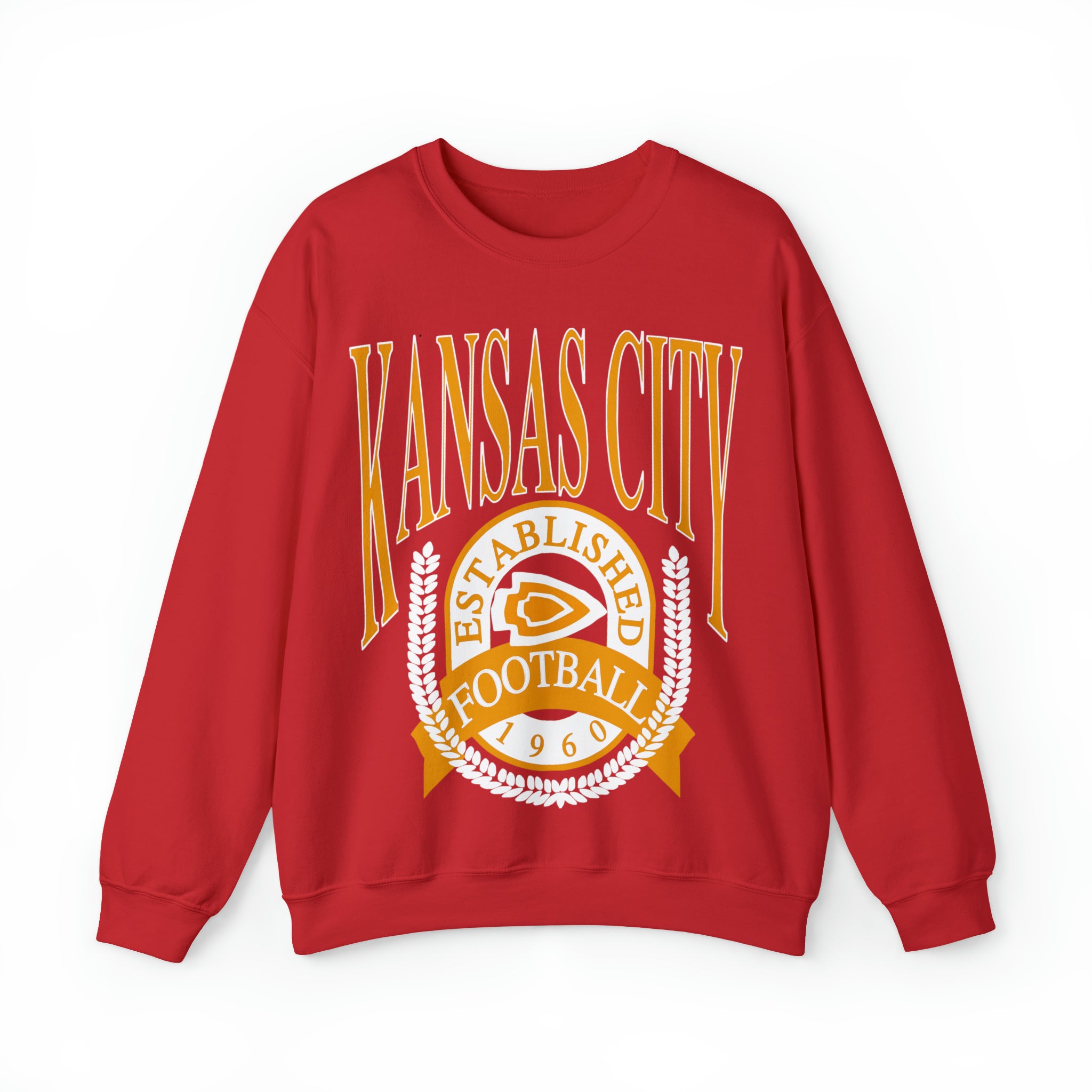 The Dallas Family Black Red Vintage Kansas City Chiefs Football Sweatshirt Retro Style Unisex Crewneck The Dallas Family Apparel Company