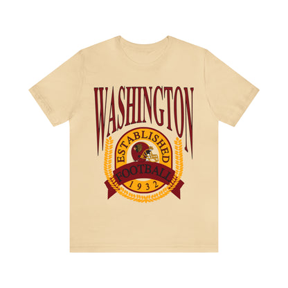 90's Washington Redskins Short Sleeve T-Shirt - Vintage Football Tee - Retro Commanders 70's, 80's, 90's - Design 1