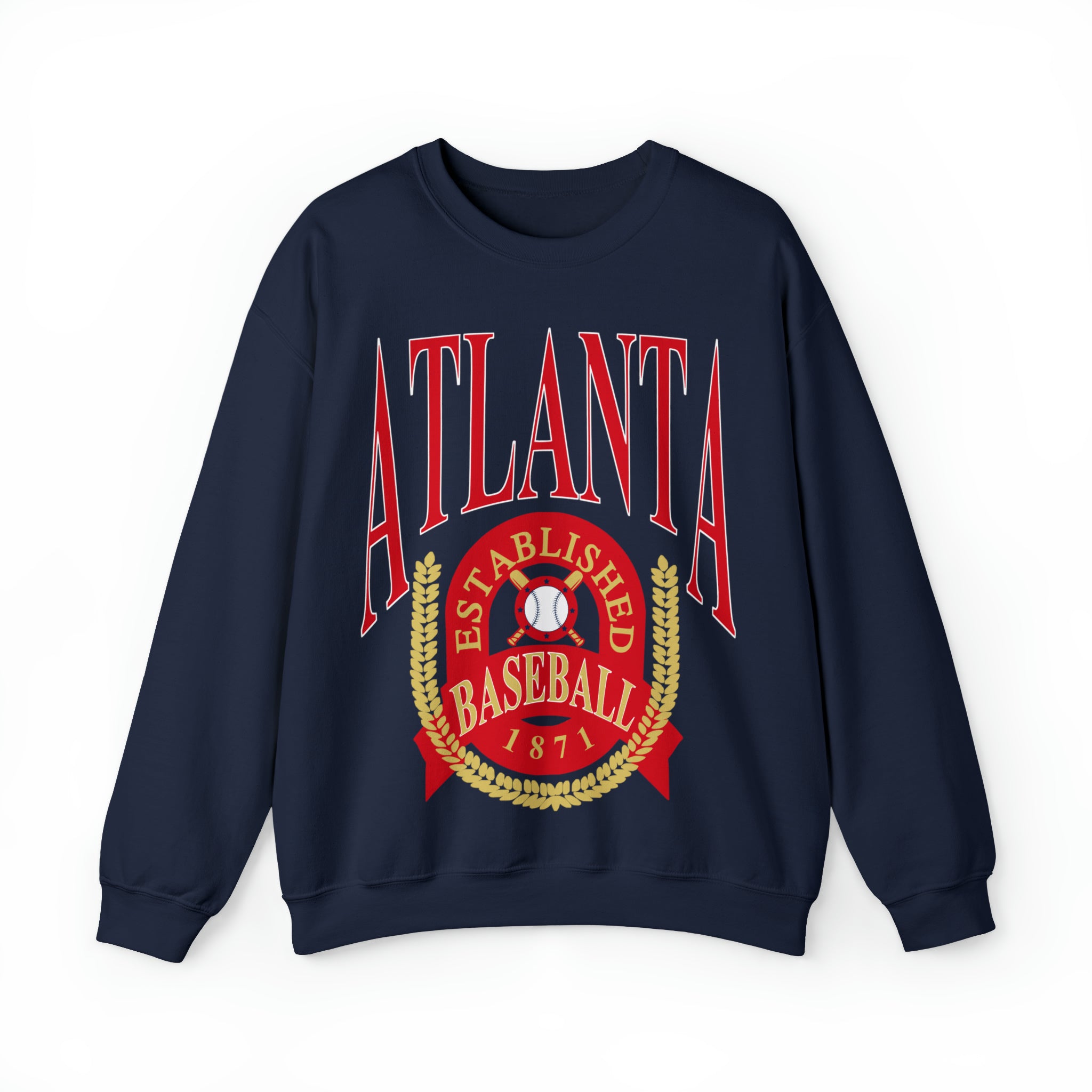 Throwback Atlanta Baseball Sweatshirt Vintage Style Unisex Crewneck