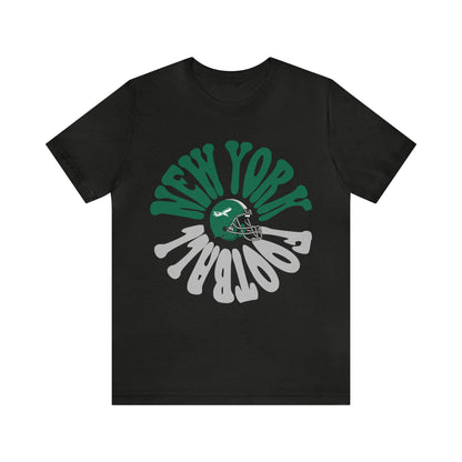 Hippy Retro New York Jets Football Tee - Retro Football T-Shirt Apparel - Men's & Women's Unisex Sizing