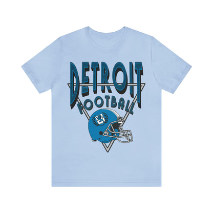 Vintage Style Detroit Football Short Sleeve T-Shirt - Men's & Women's Retro Oversized Tee  - Design 1