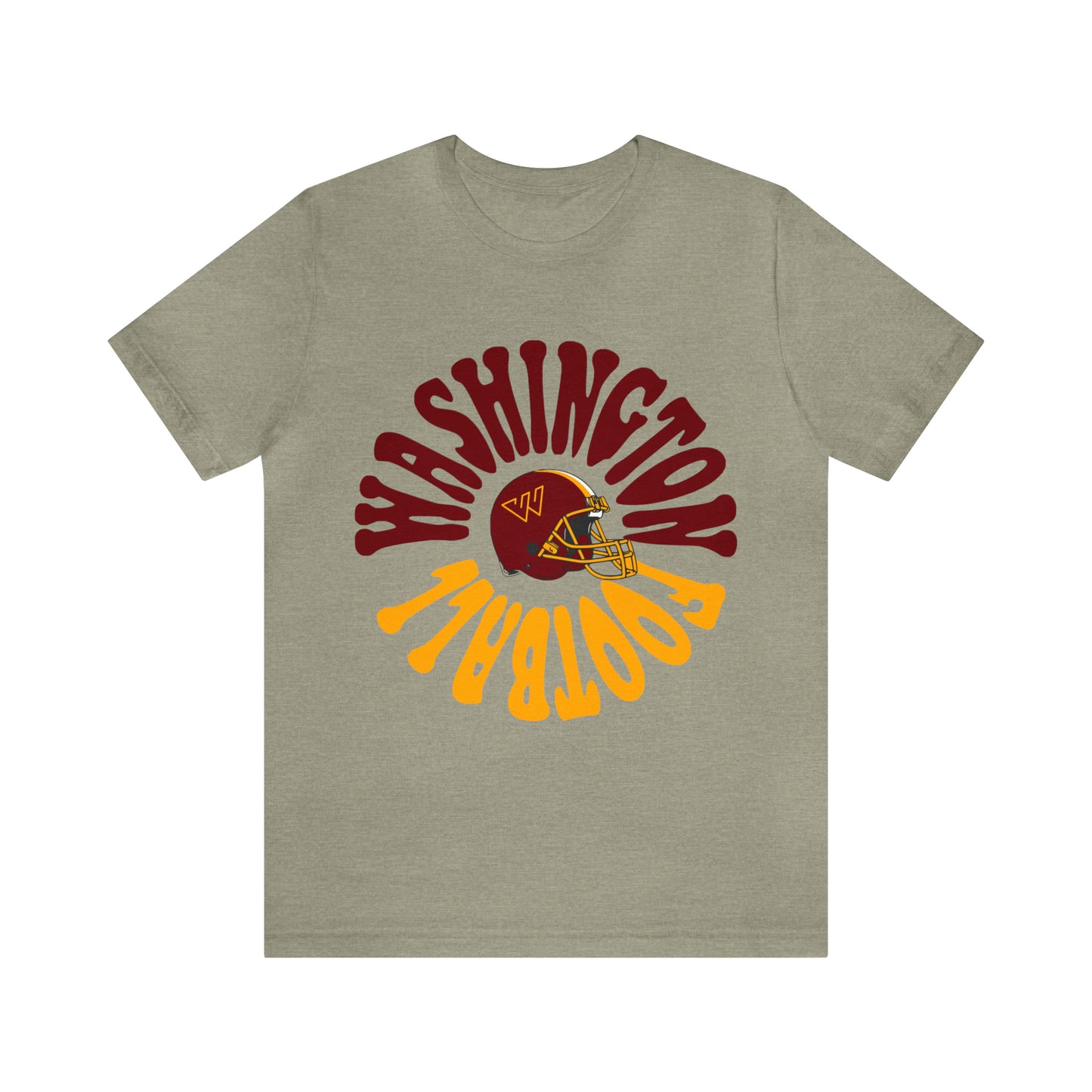 Hippy Style Washington Commanders Short Sleeve T-Shirt - Vintage Football Tee - Retro Redskins 70's, 80's, 90's - Design 2