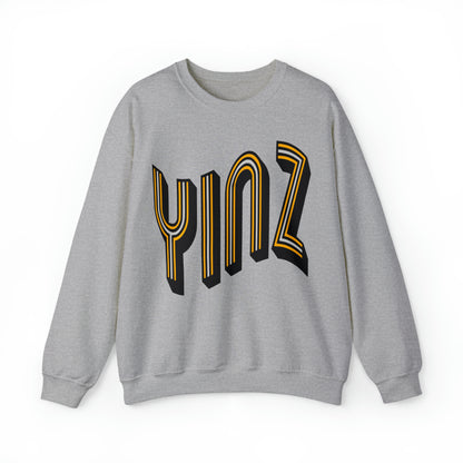 YINZ - Pittsburgh Steelers - Hippy Style Pennsylvania Football Crewneck Sweatshirt - Vintage Men's & Women's Apparel - Design 3