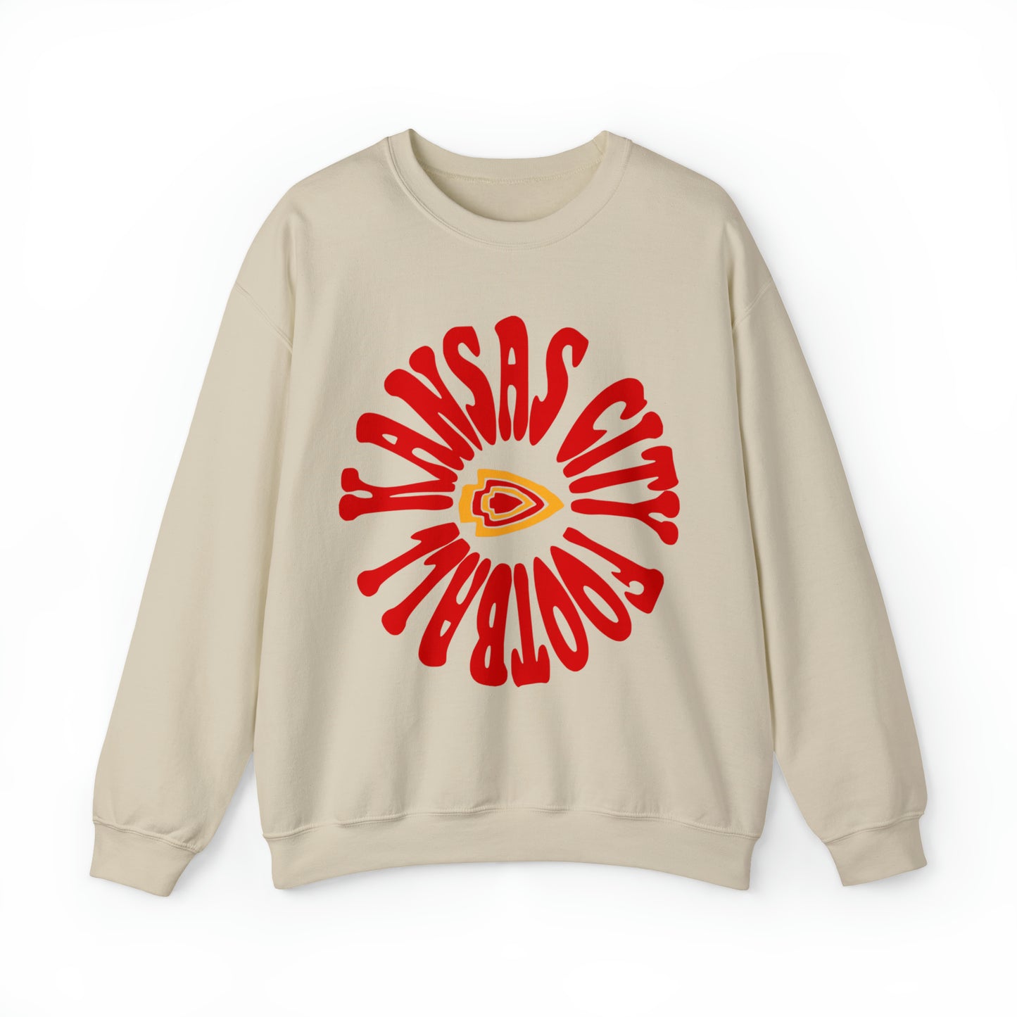 Kansas City Chiefs Crewneck - Vintage NFL Football Chiefs Sweatshirt - Hippy Travis Kelce Arrowhead Style - 70's, 80's, 90's