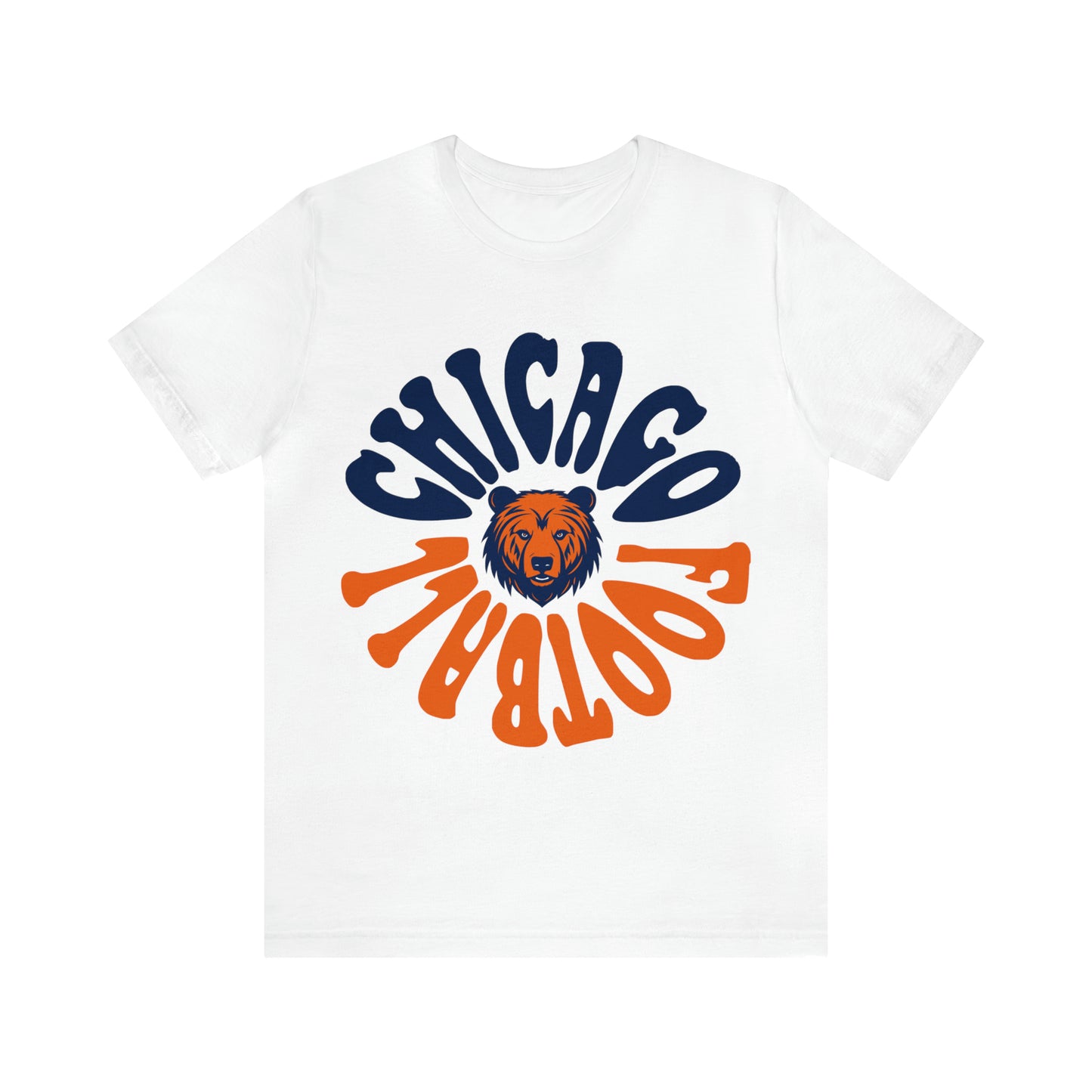 Chicago Bears Football Short Sleeve T-Shirt - Hippy Retro Men's & Women's Oversized Tee - Design 2