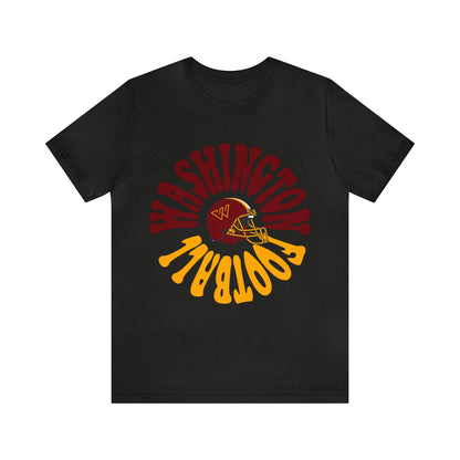 Hippy Style Washington Commanders Short Sleeve T-Shirt - Vintage Football Tee - Retro Redskins 70's, 80's, 90's - Design 2