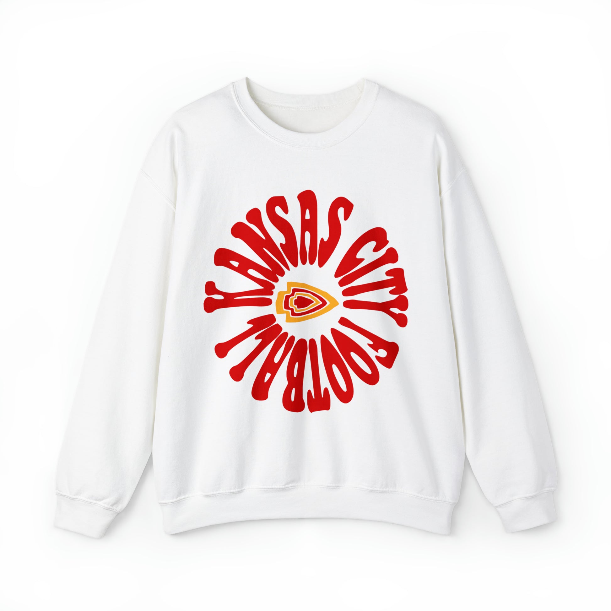 Kansas City Chiefs Crewneck - Vintage NFL Football Chiefs Sweatshirt - Hippy Travis Kelce Arrowhead Style - 70's, 80's, 90's