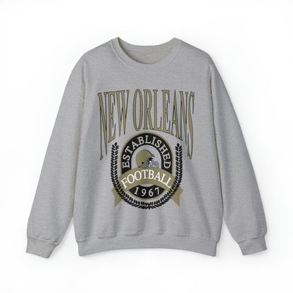 Throwback New Orleans Saints Crewneck - Vintage Style Louisiana Football Sweatshirt - Men's, Women's - Design 1