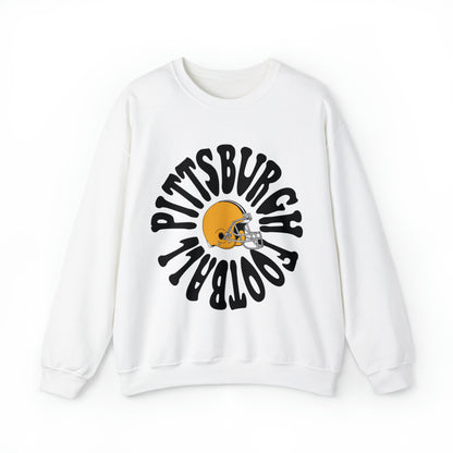 Retro Hippy Pittsburgh Steelers Football Crewneck - Vintage Football Sweatshirt