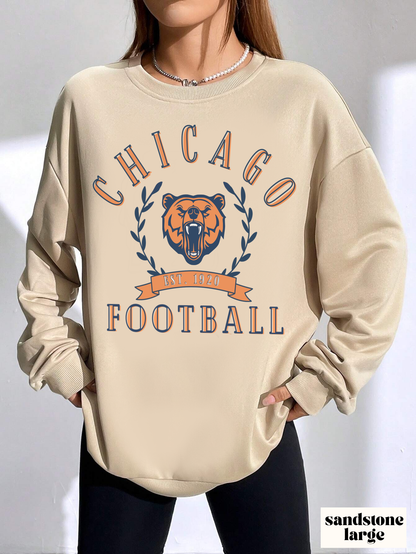 Chicago Bears Crewneck Sweatshirt - Vintage Football - Retro Style Football Apparel - Design 3